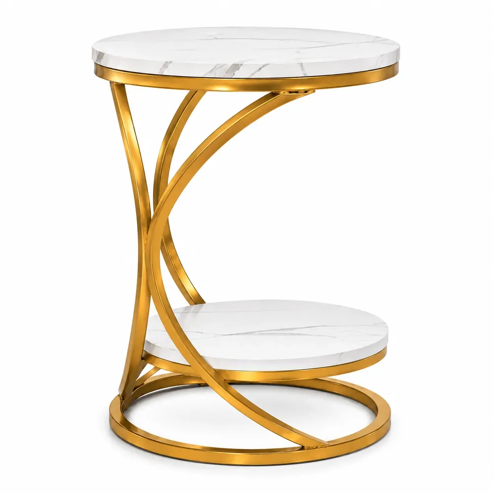 Tea Table — Marble-top tea table by BGF Woods